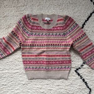 Colorful Patterned Women's Sweater. Wool blend.